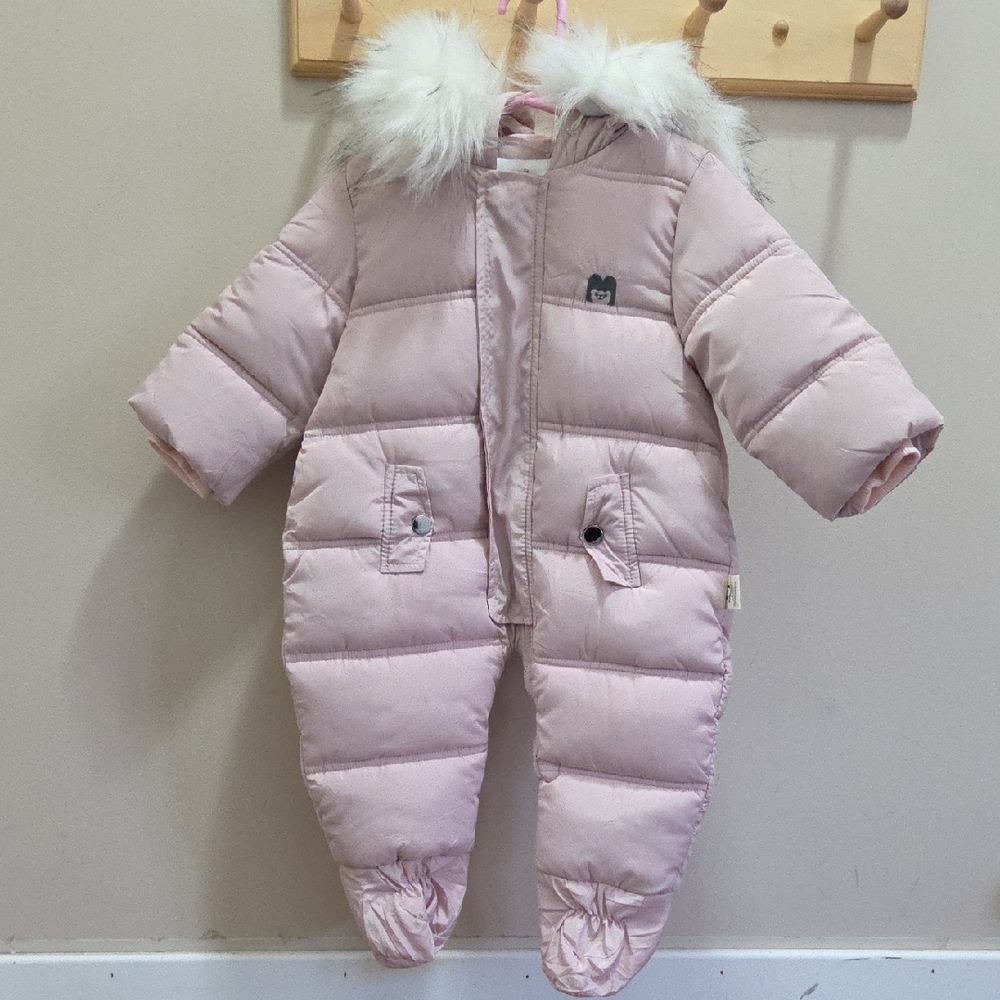Pink Infant One Piece Snowsuit Size 9 - 12 Months